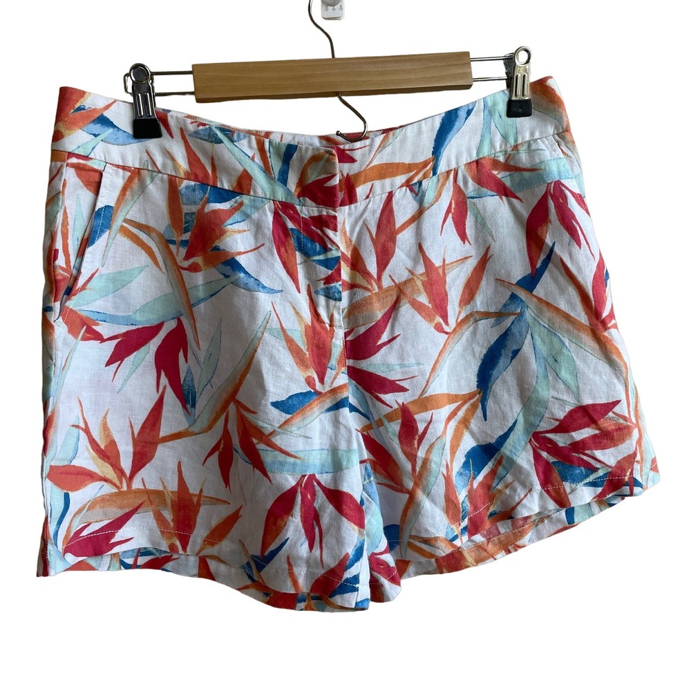 Tommy Bahama Shorts Womens 8 Linen Floral Front Pockets